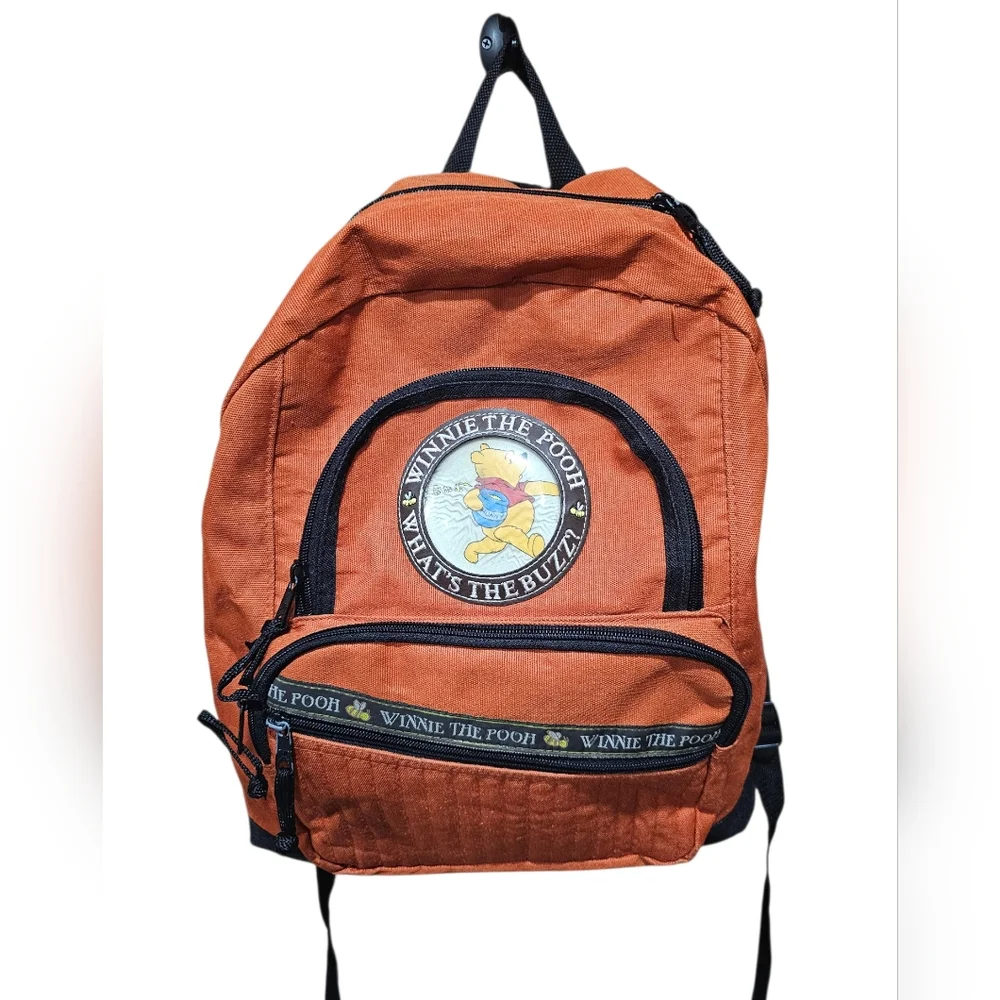 Y2K Disney Winnie the Pooh Backpack Orange‎ “What’s the Buzz” Casual Bag